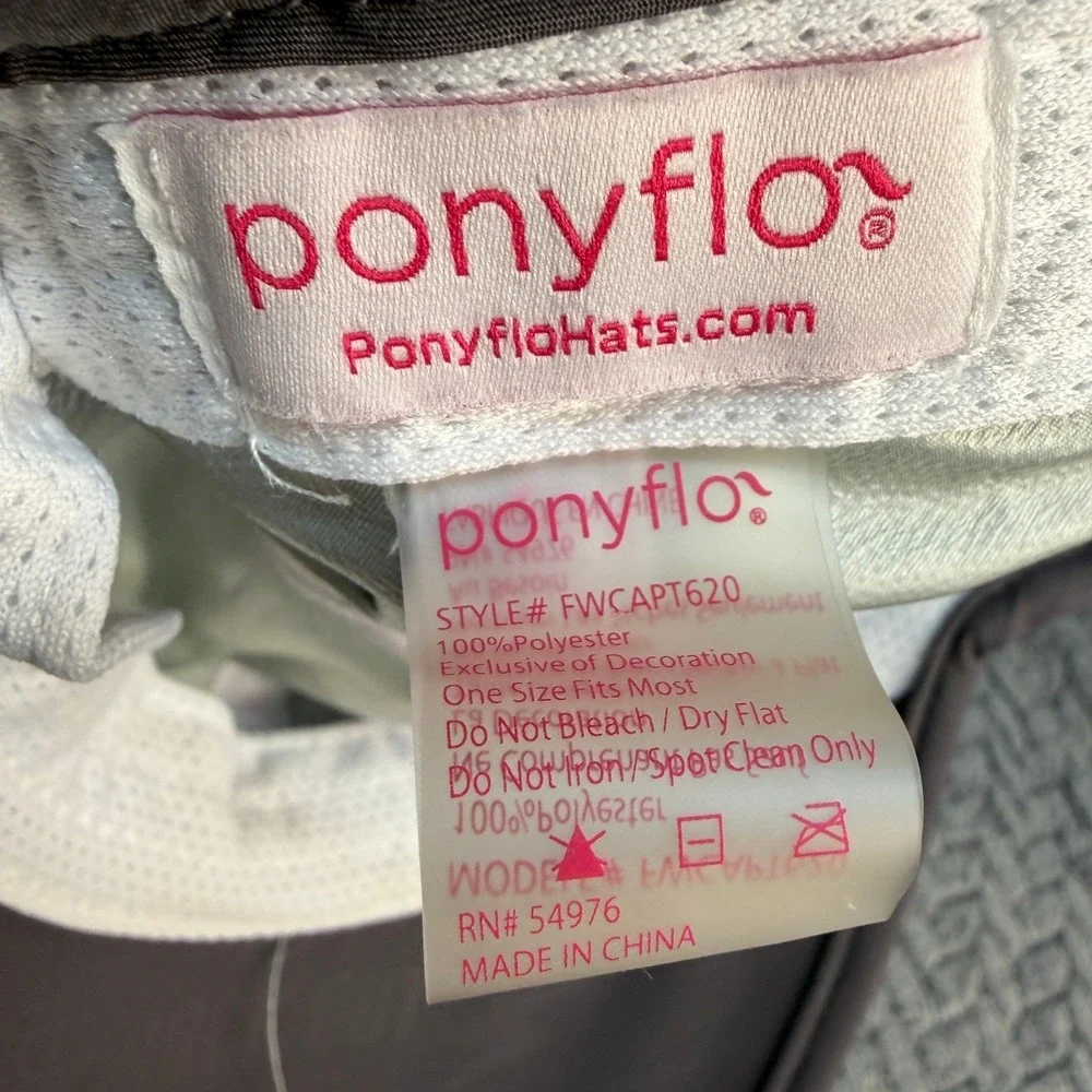 Ponyflo Women High Ponytail Baseball Hat Gray Purple Mesh Running Cap FWGAPT6